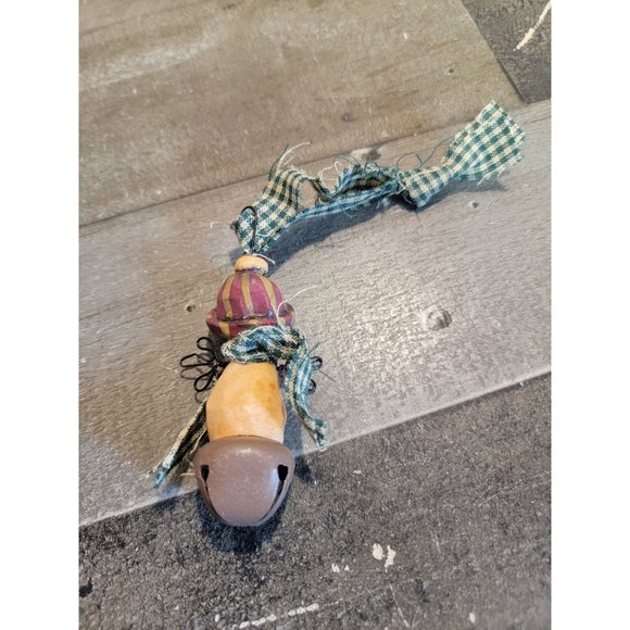 Snowman star Bell ornament plaid Xmas decor - Picture 3 of 6